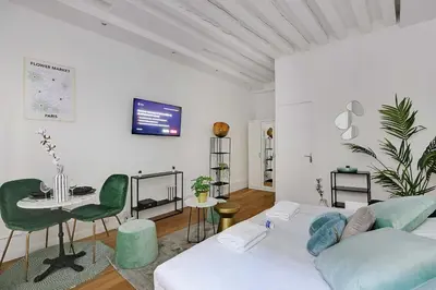 Télévision ou salle de divertissement dans l'établissement Magnificent studio - 2P - Les Halles