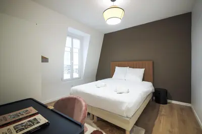 Un ou plusieurs lits dans un hébergement de l'établissement 4#Duplex 2 Pers#Paris 15#Commerce#AC