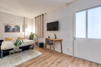 Télévision ou salle de divertissement dans l'établissement Grand Studio au Cœur de Paris quartier Latin