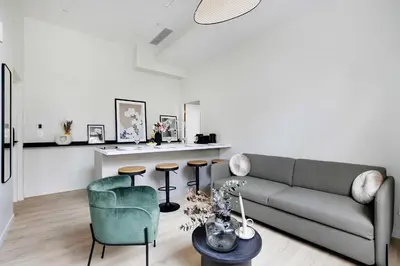 Coin salon dans l'établissement Luxurious apartment - 2BR-6P - Javel-Tour Eiffel
