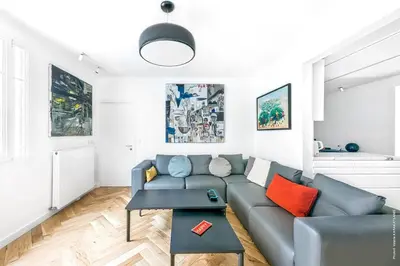 Coin salon dans l'établissement Muette - Faisanderie 1bdr by B'Your Home