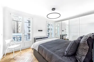 Un ou plusieurs lits dans un hébergement de l'établissement Muette - Faisanderie 1bdr by B'Your Home