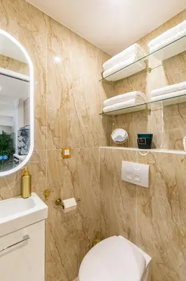 Salle de bains dans l'établissement Studio avec mezzanine Arc de Triomphe