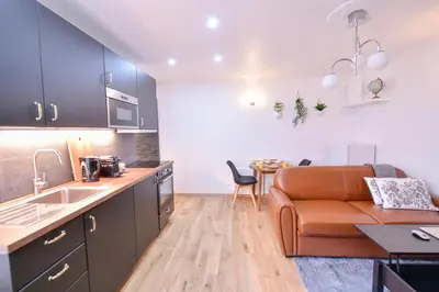 Cuisine ou kitchenette dans l'établissement Paris La Villette - Charming Apartment 2 rooms