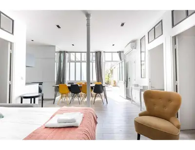 Coin salon dans l'établissement Spacious apartment - 3BR-8P - Place de la Bastille