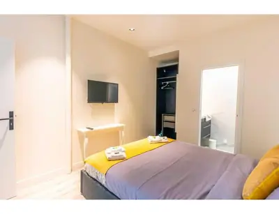 Un ou plusieurs lits dans un hébergement de l'établissement Spacious apartment - 3BR-8P - Place de la Bastille