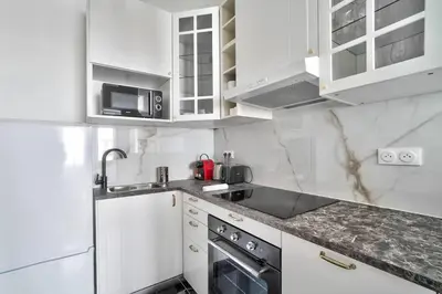 Cuisine ou kitchenette dans l'établissement Magnifique studio au coeur de Paris