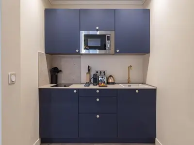 Cuisine ou kitchenette dans l'établissement The Blue Suite on Champs Elysées Avenue