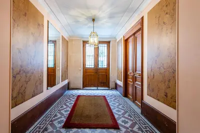 Un ou plusieurs lits dans un hébergement de l'établissement Appartement vue Tour Eiffel