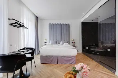 Un ou plusieurs lits dans un hébergement de l'établissement Charming private room - 2P - Les halles
