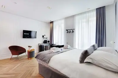 Un ou plusieurs lits dans un hébergement de l'établissement Charming private room - 2P - Les halles