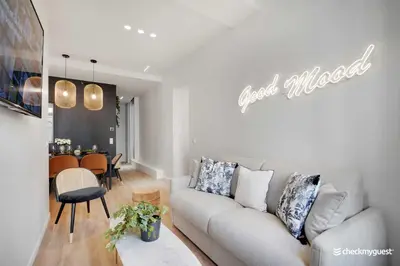 Coin salon dans l'établissement Charming apartment - 3BR-8P - Le Marais