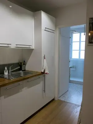 Cuisine ou kitchenette dans l'établissement Charme moderne Lantiez CityCosy