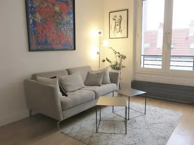 Coin salon dans l'établissement Charme moderne Lantiez CityCosy
