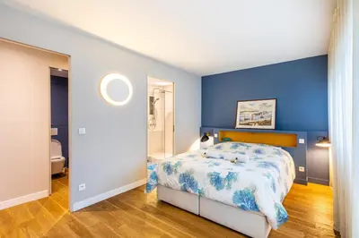 Un ou plusieurs lits dans un hébergement de l'établissement GuestReady - Appartement proche de Montparnasse