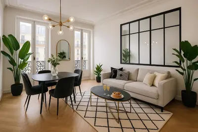 Coin salon dans l'établissement LE LOUVRE - MONTORGEUIL Suites only ws