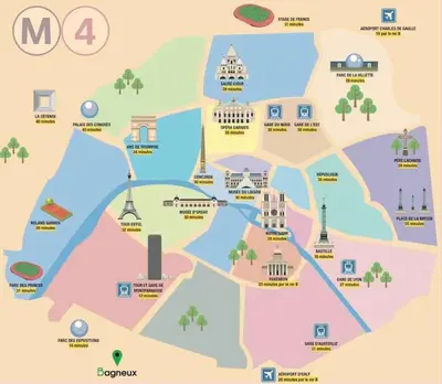 Plan de l'établissement Studio Neuf, Meublé avec climatisation et parking payants