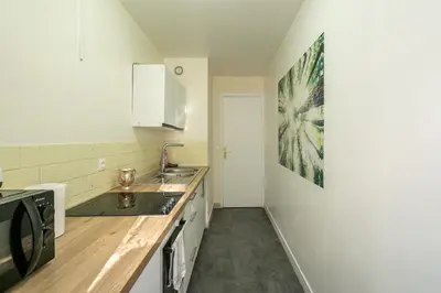 Cuisine ou kitchenette dans l'établissement Appartement Glaciere