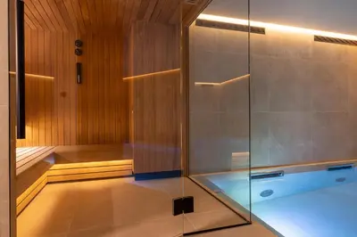 Salle de bains dans l'établissement Hôtel Esté