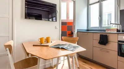 Cuisine ou kitchenette dans l'établissement The 199 - Charming apartment in the heart of Paris