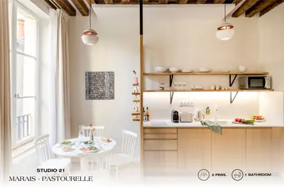 Cuisine ou kitchenette dans l'établissement Beauquartier - Marais Pastourelle