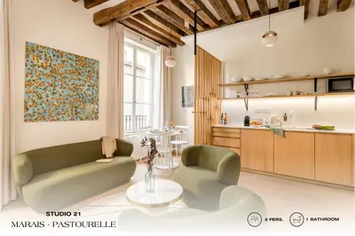 Cuisine ou kitchenette dans l'établissement Beauquartier - Marais Pastourelle