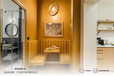 Cuisine ou kitchenette dans l'établissement Beauquartier - Marais Pastourelle