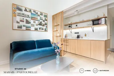 Cuisine ou kitchenette dans l'établissement Beauquartier - Marais Pastourelle