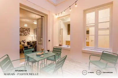 Coin salon dans l'établissement Beauquartier - Marais Pastourelle