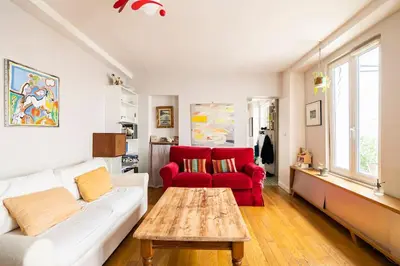 Coin salon dans l'établissement Country home in Paris