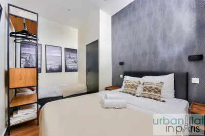 Un ou plusieurs lits dans un hébergement de l'établissement 159 - Urban Beautiful brand new flat in Paris