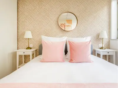 Un ou plusieurs lits dans un hébergement de l'établissement Merveil - Family Suite - Tour Eiffel - Viala II
