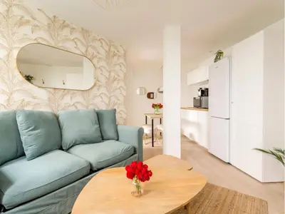 Cuisine ou kitchenette dans l'établissement Merveil - Family Suite - Tour Eiffel - Viala I