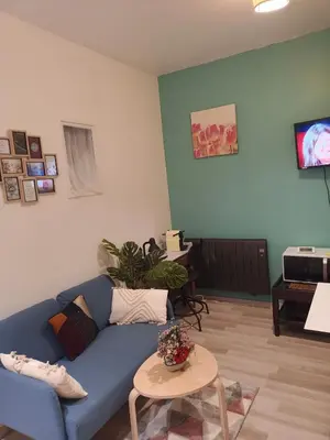 Télévision ou salle de divertissement dans l'établissement Home Cosy ARENA Porte de la Chapelle