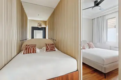 Un ou plusieurs lits dans un hébergement de l'établissement Interior Design - Apartment 6P-2BR - Tour Eiffel