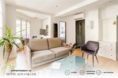 Coin salon dans l'établissement Beauquartier - Butte aux Cailles I