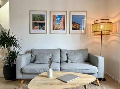 Coin salon dans l'établissement Perle Rare - Cosy Duplex proche canal St.Martin
