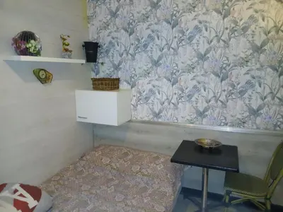 Coin salon dans l'établissement Studio Maryline de 18 m2 - Calme - Rez de chaussée sur patio Privé - Grand Canapé-Lit Clic Clac pour 2 personnes - Kitchenette - Salle de bain - 5 minutes du Métro Brochant de la ligne 13,Bus 54,74 et 31 vers sites touristiques