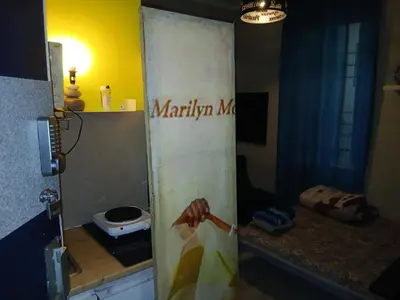 Télévision ou salle de divertissement dans l'établissement Studio Maryline de 18 m2 - Calme - Rez de chaussée sur patio Privé - Grand Canapé-Lit Clic Clac pour 2 personnes - Kitchenette - Salle de bain - 5 minutes du Métro Brochant de la ligne 13,Bus 54,74 et 31 vers sites touristiques