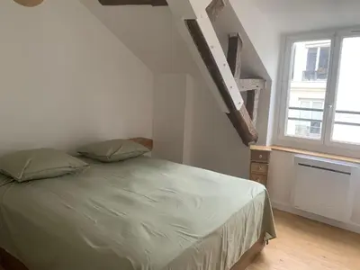 Un ou plusieurs lits dans un hébergement de l'établissement Paris - Notre Dame - Panthéon - Luxembourg - 30 m2