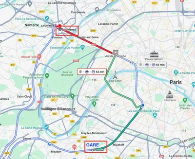 Plan de l'établissement 2 pièces lumineux aux portes de Paris
