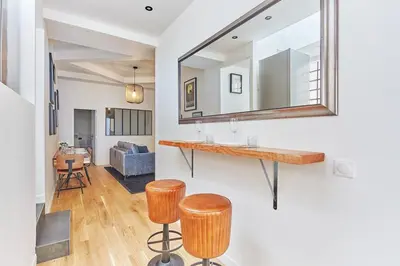 Coin salon dans l'établissement Apartment Loft Père Lachaise by Studio prestige