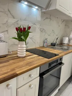 Cuisine ou kitchenette dans l'établissement Charming parisian apartment