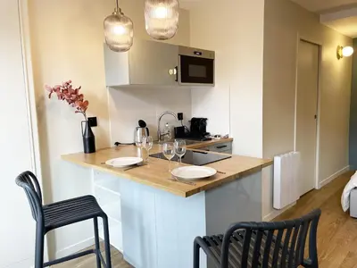 Cuisine ou kitchenette dans l'établissement escapade aux portes de Paris