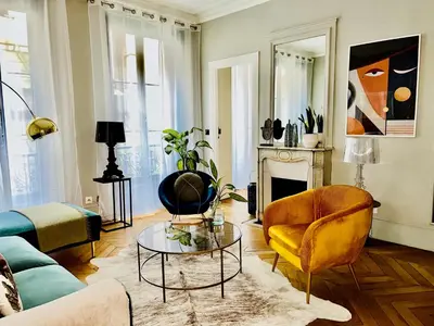 Coin salon dans l'établissement Luxury Place in Le Marais - Central Paris