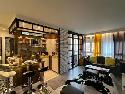Coin salon dans l'établissement Appartement Flandre