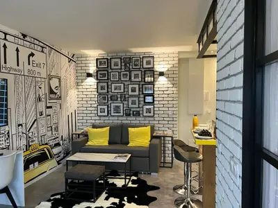 Coin salon dans l'établissement Appartement Flandre