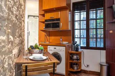 Cuisine ou kitchenette dans l'établissement Lavie Maison little Flat Le Marais