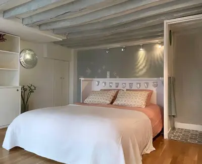 Un ou plusieurs lits dans un hébergement de l'établissement Beau studio Gare de Lyon
