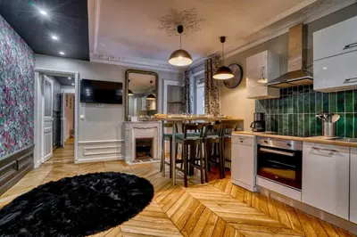 Cuisine ou kitchenette dans l'établissement [65m2]Luxury 2 bdr - Eiffel Tower
